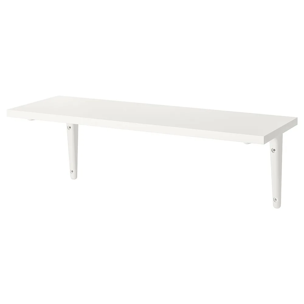 IKEA BURHULT (ИКЕА БУРХУЛТ) — / SIBBHULT Полка настенная, белый/белый 59x20 см