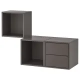IKEA EKET (ИКЕА ЕКЕТ) — Комбинация навесных шкафов, тёмно-серый 105x35x70 см — фото 1