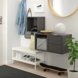 IKEA EKET (ИКЕА ЕКЕТ) — Комбинация навесных шкафов, тёмно-серый 105x35x70 см — фото 3