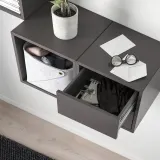 IKEA EKET (ИКЕА ЕКЕТ) — Комбинация навесных шкафов, тёмно-серый 105x35x70 см — фото 4