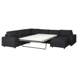IKEA VIMLE (ИКЕА ВИМЛЕ) — Чехол на угловой раскладной диван, 5-местный с шезлонгом, с широкими подлокотниками/Hillared антрацит — фото 2