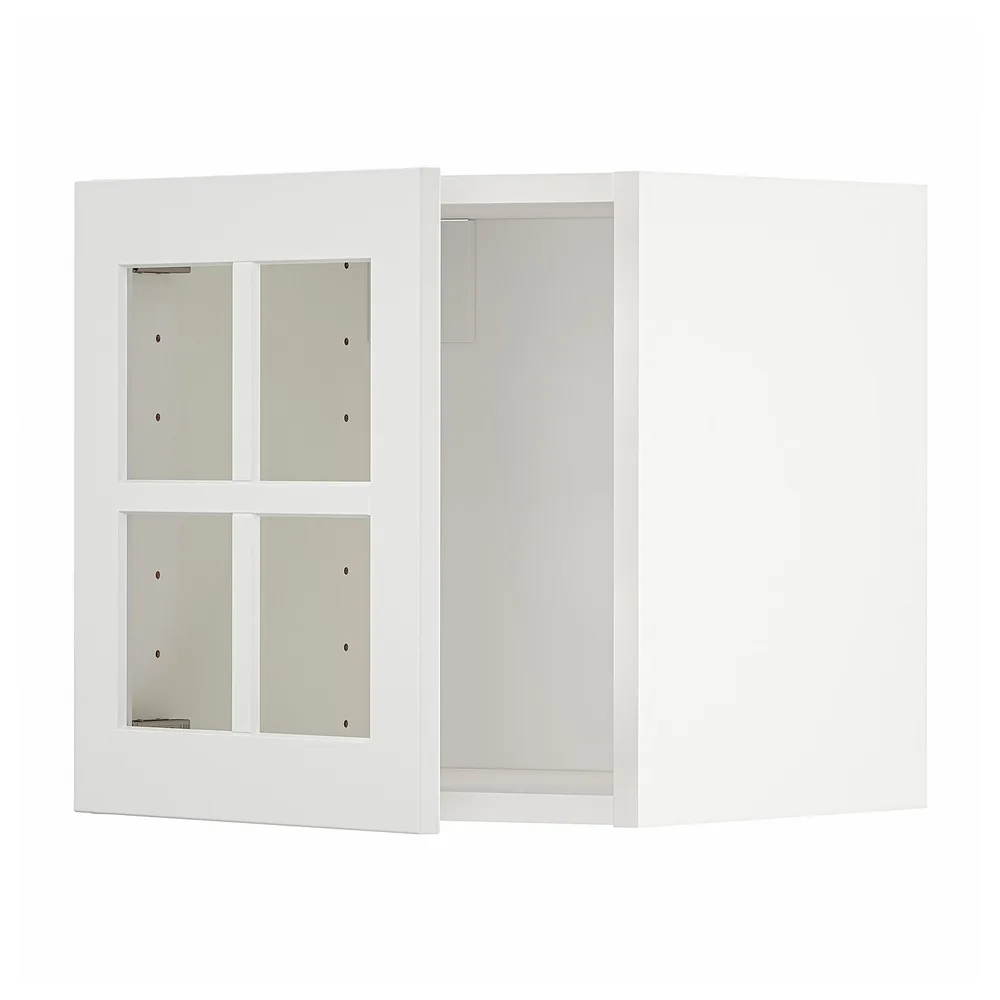 IKEA METOD (ИКЕА МЕТОД) — Шкаф навесной, стеклянная дверца, белый/Стенсунд белый 40x40 см