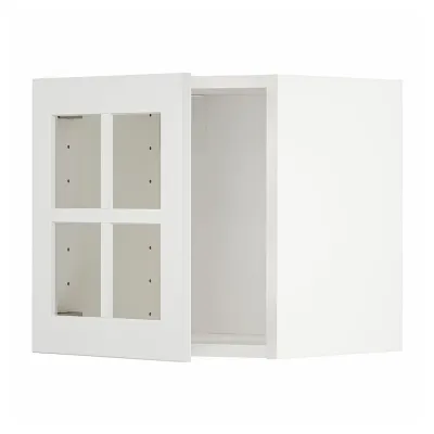 IKEA METOD (ИКЕА МЕТОД) — Шкаф навесной, стеклянная дверца, белый/Стенсунд белый 40x40 см