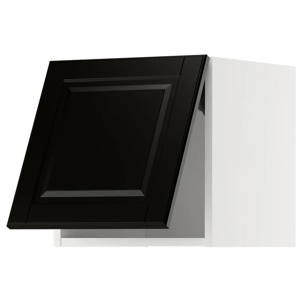 IKEA METOD (ИКЕА МЕТОД) — Шкаф навесной горизонтальный, белый/Bodbyn чёрный 40x40 см