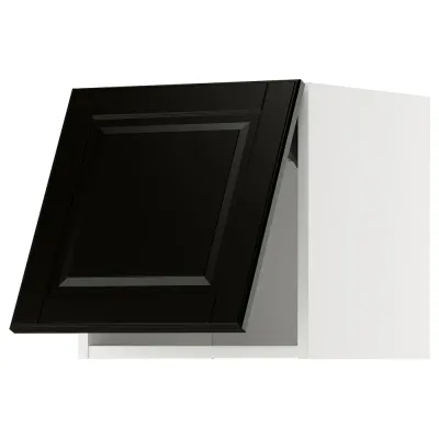 IKEA METOD (ИКЕА МЕТОД) — Шкаф навесной горизонтальный, белый/Bodbyn чёрный 40x40 см