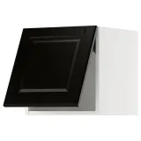 IKEA METOD (ИКЕА МЕТОД) — Шкаф навесной горизонтальный, белый/Bodbyn чёрный 40x40 см — фото 1
