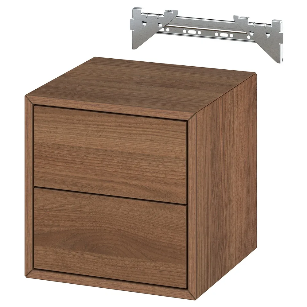 IKEA EKET (ИКЕА ЕКЕТ) — Шкаф навесной с 2 ящиками, орех 35x35x35 см