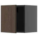 IKEA METOD (ИКЕА МЕТОД) — Шкаф навесной, чёрно-серый/SINARP коричневый 40x40 см — фото 1