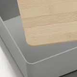 IKEA KUGGIS (ИКЕА КУГГИС) — Контейнер с крышкой, светло-серый/бамбук 18x26x8 см — фото 4