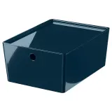 IKEA KUGGIS (ИКЕА КУГГИС) — Контейнер с крышкой, чёрно-синий 26x35x15 см — фото 1