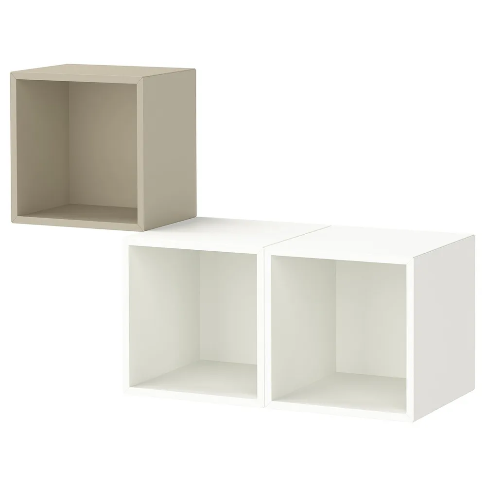 IKEA EKET (ИКЕА ЕКЕТ) — Комбинация настенных шкафов, бежевый/белый 105x35x70 см