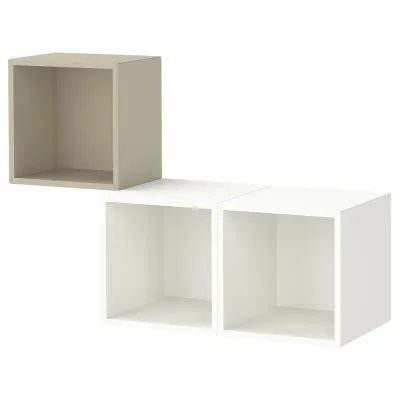 IKEA EKET (ИКЕА ЕКЕТ) — Комбинация настенных шкафов, бежевый/белый 105x35x70 см