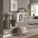 IKEA EKET (ИКЕА ЕКЕТ) — Комбинация настенных шкафов, бежевый/белый 105x35x70 см — фото 3