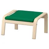 IKEA POÄNG (ИКЕА ПОЭНГ) - Пуф-подставка для ног - берёзовый шпон/Виссле глубокий зелёный — фото 1