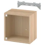 IKEA EKET (ИКЕА ЕКЕТ) — Шкаф навесной со стеклянной дверью, под белёный дуб 35x25x35 см — фото 1