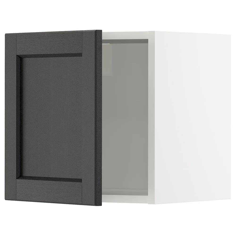 IKEA METOD (ИКЕА МЕТОД) — Шкаф навесной, белый/Лерхюттан чёрная морилка 40x40 см
