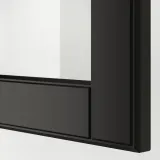 IKEA METOD (ИКЕА МЕТОД) — Шкаф навесной со стеклянной дверцей, белый/Bodbyn чёрный 40x40 см — фото 2