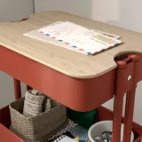 IKEA RÅSKOG (ИКЕА РОСКОГ) — / NORRÅVA Тележка с крышкой, красно-коричневый 35x45x77 см — фото 3
