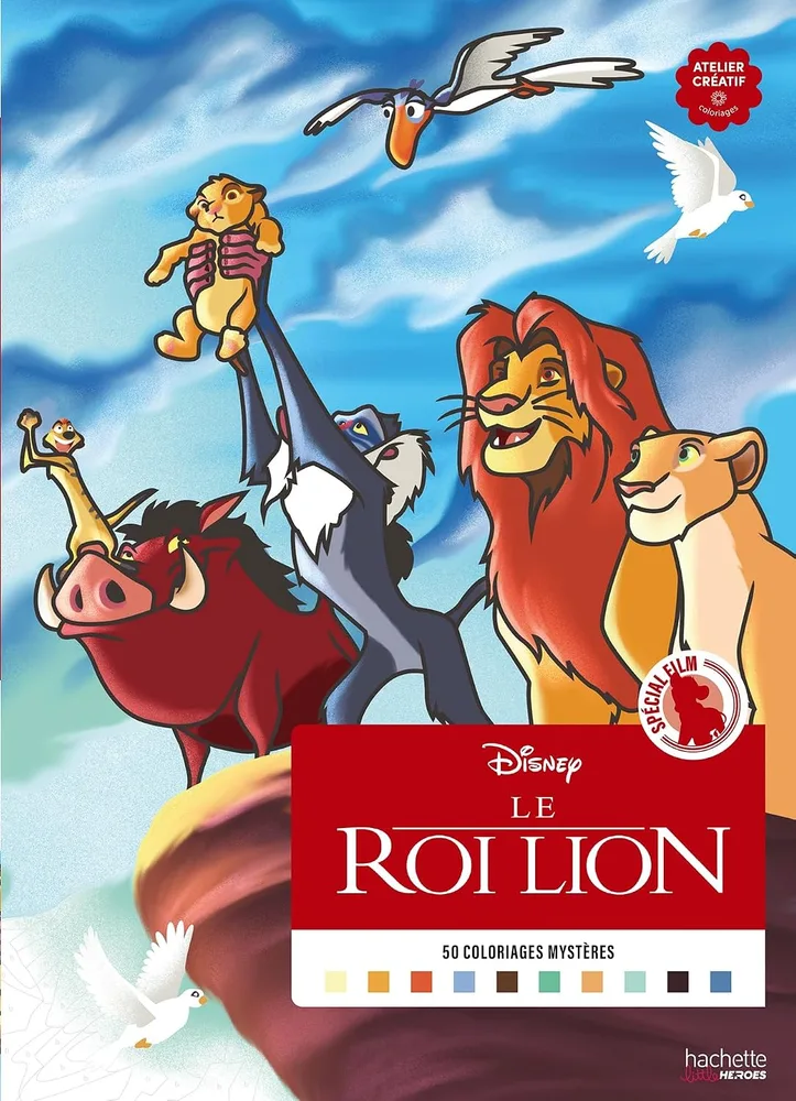 Раскраска по номерам Hachette Coloriages mystères Disney - Spécial film: Le Roi Lion (Король Лев), 112 стр.