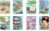 Раскраска по номерам Hachette Coloriages mystères - Trésors du Japon (Сокровища Японии), 128 стр. — фото 5