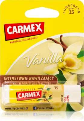 Carmex Vanilla - увлажняющий бальзам для губ в стике SPF 15, 4,25 г