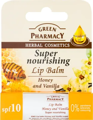 Green Pharmacy Lip Care - питательный бальзам для губ SPF 10 / bez silikonów, parabenów i barwników 3.6 г