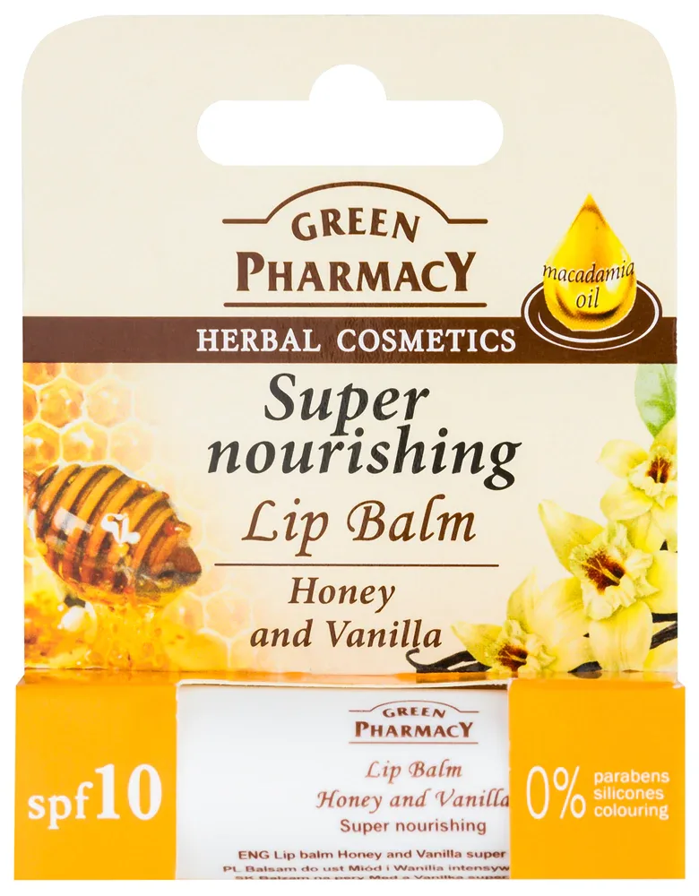 Green Pharmacy Lip Care - питательный бальзам для губ SPF 10 / bez silikonów, parabenów i barwników 3.6 g / GTIN 8588006036978