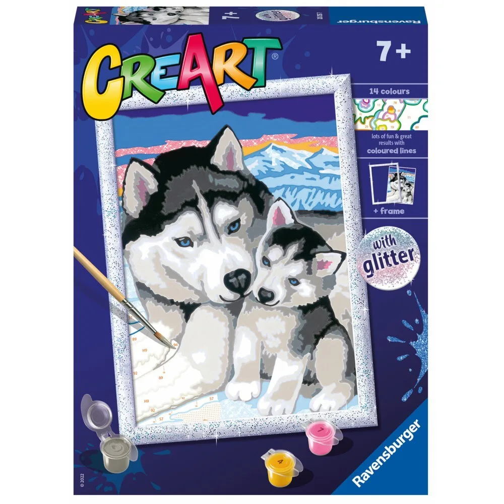 Ravensburger - CreArt Книжка для рисования с блестками Хаски 202157 / артикул 202157 / GTIN 4005556202157