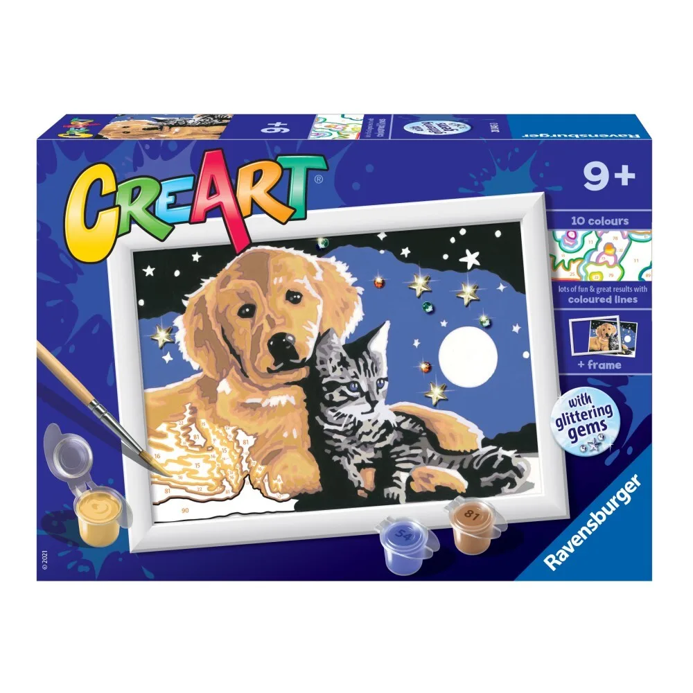 Ravensburger - CreArt Книжка-раскраска Собака и кошка ночью 200450 / артикул 200450 / GTIN 4005556200450
