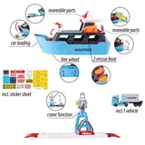 Majorette Creatix - Грузовой корабль с разгрузочной станцией + автомобиль Maersk 2050039 / артикул 2050039 / GTIN 3467452073322 — фото 3