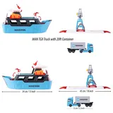 Majorette Creatix - Грузовой корабль с разгрузочной станцией + автомобиль Maersk 2050039 / артикул 2050039 / GTIN 3467452073322 — фото 4