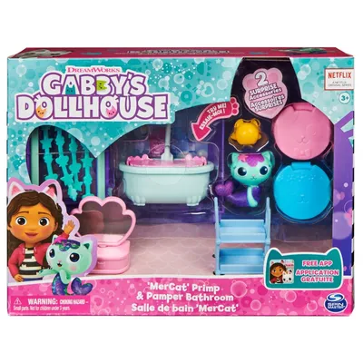Кошачий домик Gabi - Волшебный дом Комната для ванной + фигурка котенка 20133481