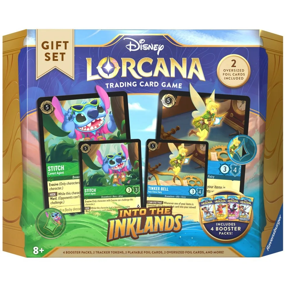 Ravensburger 98295 — Карточная игра Disney Lorcana Into the Inklands подарочный набор с 4 бустерами