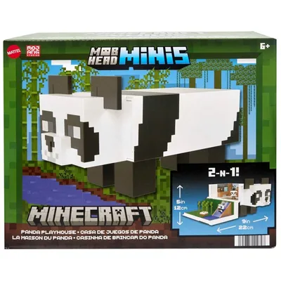 Minecraft - Игровой домик панды Mob Heads + 2 фигурки HLL25