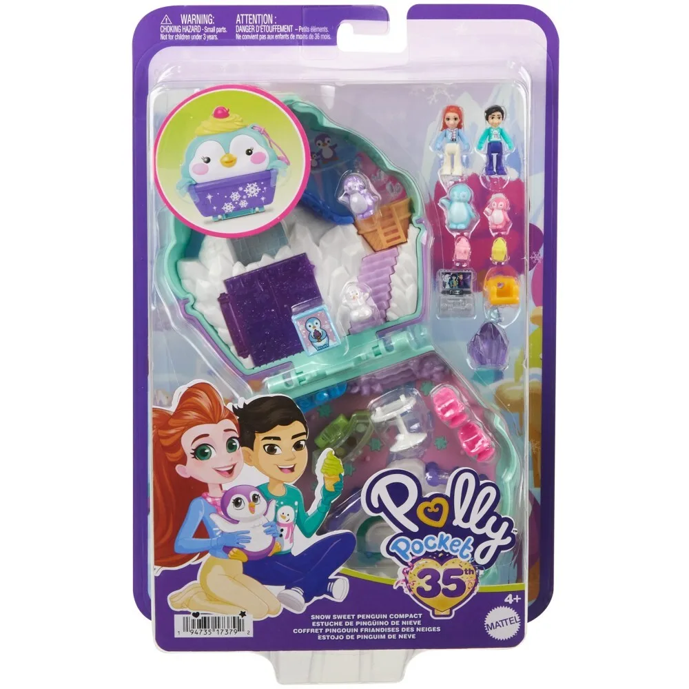 Polly Pocket - Снежный пингвин Компактный набор 2 куклы + аксессуары HRD34 / артикул FRY35 HRD34 / GTIN 194735173792