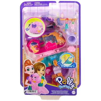 Polly Pocket - Пудель салон красоты Компактный набор 2 куклы + аксессуары HKV35