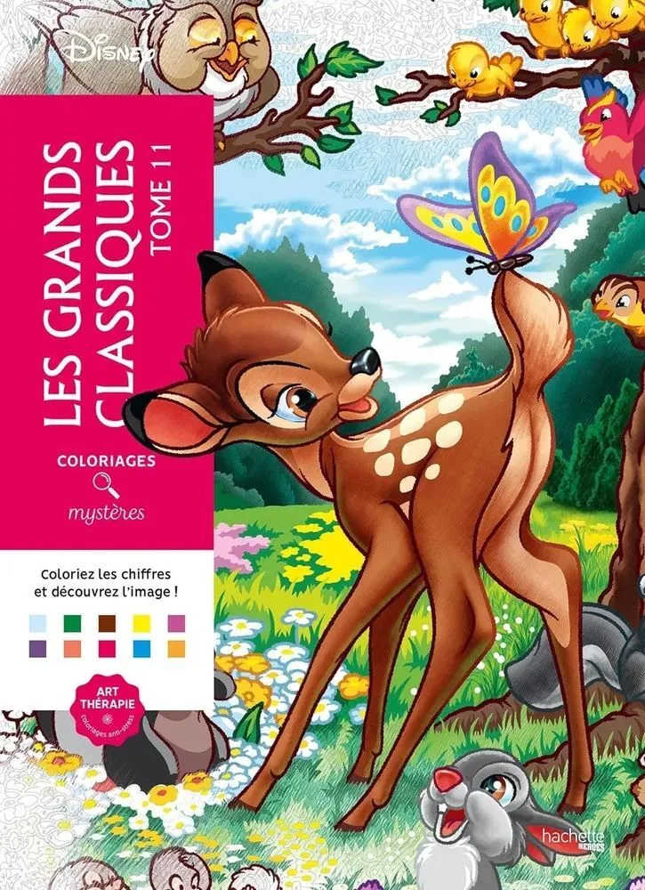 Раскраска по номерам Coloriages mysteres Disney - Бемби, том 11, Les Grands classiques 128стр.