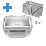 Вафельница 2в1 Breville VST072X с доп. панелями для запекания сэндвичей 850 Вт, серый, темно-серый — фото 1