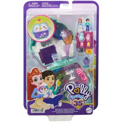 Polly Pocket - Снежный пингвин Компактный набор 2 куклы + аксессуары HRD34