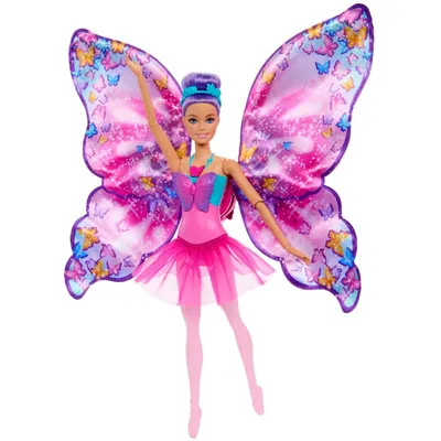 Barbie - Бабочка-балерина 2-в-1 кукла с раскладными крыльями HXJ10