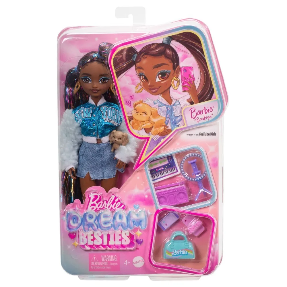 Barbie Dream Besties - модная кукла Бруклин + 8 аксессуаров HYC22 / артикул HYC20 HYC22 / GTIN 194735243297