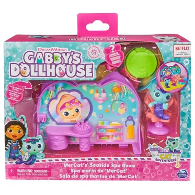 Spin Master 36203 20144380 — Волшебные комнаты для домика: спа-салон + фигурка котика Кукольный домик Габби 20144380