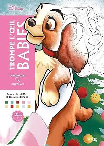 Раскраска по номерам Coloriages mysteres Disney - Trompe l'oeil Babies, 128стр.