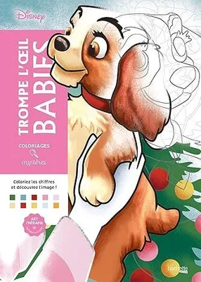 Раскраска по номерам Coloriages mysteres Disney - Trompe l'oeil Babies, 128стр.
