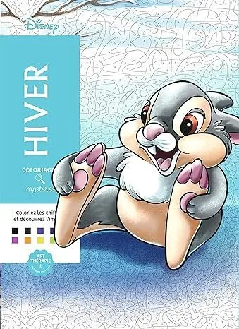 Раскраска по номерам Coloriages mysteres Disney - Зима, 128стр.