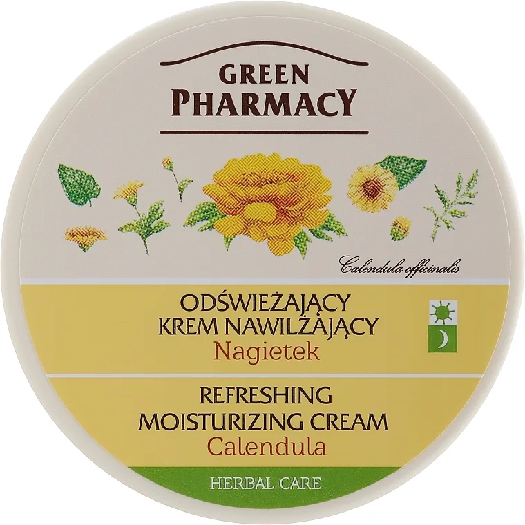 Green Pharmacy Face Care Refreshing Calendula - питательный крем против морщин для сухой кожи / 150 ml