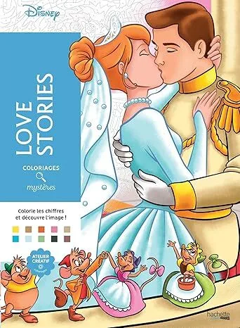 Раскраска по номерам Coloriages mysteres Disney - Love Stories, 128стр.