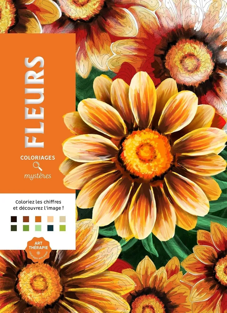 Раскраска по номерам Coloriages mysteres Fleurs - цветы / 9782019454241