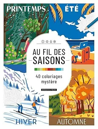 Раскраска по номерам Au fil des saisons : 40 coloriages mystère, 96 стр. 2295015553