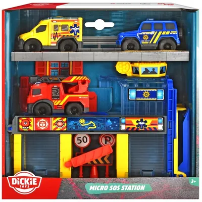 Dickie SOS - Спасательная станция + 3 автомобиля Mercedes Benz 3713017